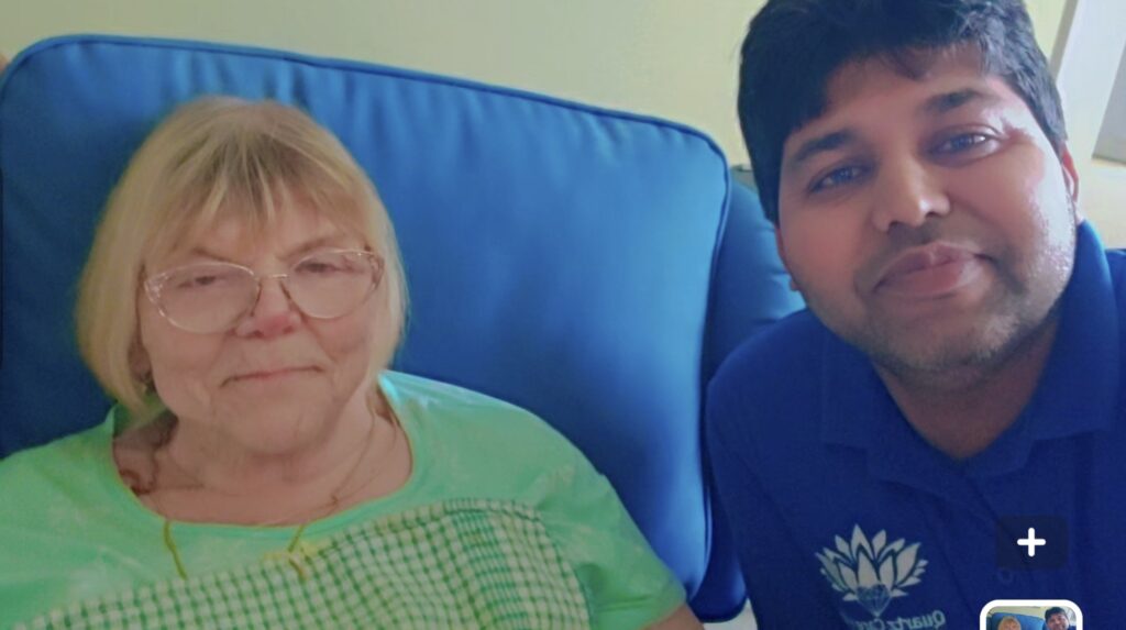 Quartz Care carer providing home care support to a client in Liverpool